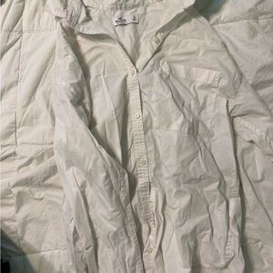 Hollister White Button-Down Shirt
